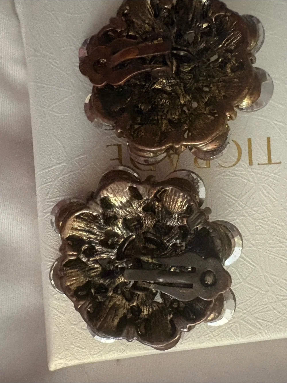 Vintage Sparkling Purple Crystal Cluster Clip on Earrings - Unbranded